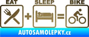 Samolepka Eat sleep bike škrábaný kov zlatý