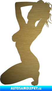 Samolepka Erotická žena 012 levá škrábaný kov zlatý