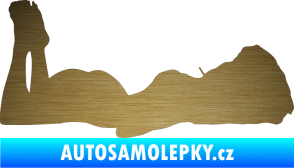 Samolepka Erotická žena 034 pravá škrábaný kov zlatý