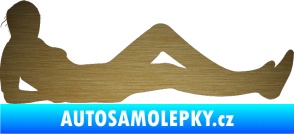 Samolepka Erotická žena 045 pravá škrábaný kov zlatý