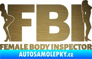 Samolepka FBI female body inspector škrábaný kov zlatý