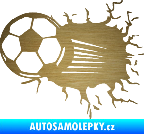 Samolepka Fotbalový míč 005 levá škrábaný kov zlatý