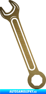 Samolepka Francouzský klíč levá škrábaný kov zlatý