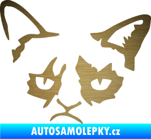 Samolepka Grumpy cat 001 levá škrábaný kov zlatý