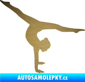 Samolepka Gymnastka 005 pravá škrábaný kov zlatý