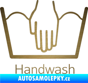 Samolepka Handwash ruční mytí škrábaný kov zlatý