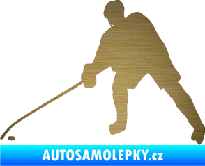 Samolepka Hokejista 002 levá škrábaný kov zlatý