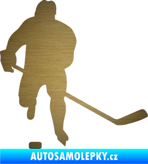 Samolepka Hokejista 008 pravá škrábaný kov zlatý