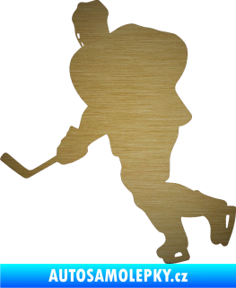 Samolepka Hokejista 009 levá škrábaný kov zlatý