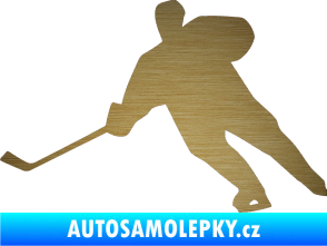 Samolepka Hokejista 014 levá škrábaný kov zlatý