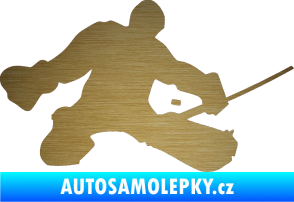 Samolepka Hokejista 015 pravá brankář škrábaný kov zlatý