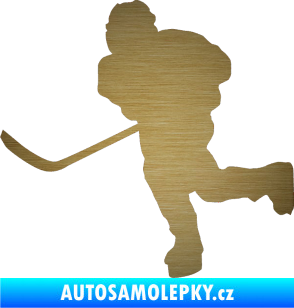 Samolepka Hokejista 017 levá škrábaný kov zlatý