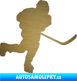 Samolepka Hokejista 017 pravá škrábaný kov zlatý