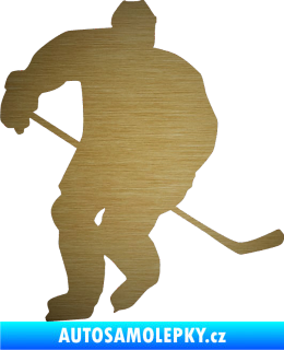 Samolepka Hokejista 020 levá škrábaný kov zlatý