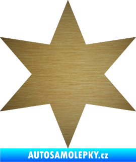 Samolepka Hvězda 002 škrábaný kov zlatý
