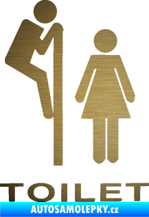 Samolepka Interiér 013 - Toilet škrábaný kov zlatý