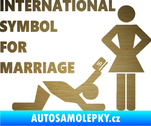 Samolepka International symbol for marriage škrábaný kov zlatý