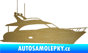 Samolepka Jachta 001 pravá škrábaný kov zlatý