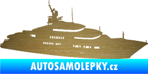 Samolepka Jachta 003 pravá škrábaný kov zlatý