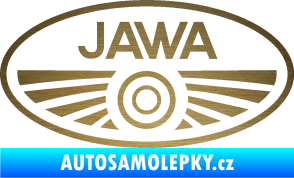 Samolepka Jawa logo škrábaný kov zlatý