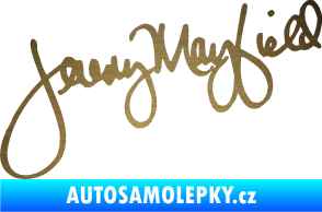 Samolepka Podpis Jeremy Mayfield  škrábaný kov zlatý