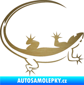 Samolepka Ještěrka 010 pravá škrábaný kov zlatý
