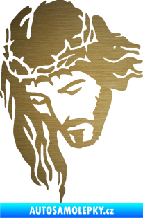 Samolepka Ježíš 003 levá škrábaný kov zlatý