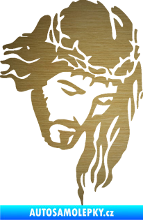 Samolepka Ježíš 003 pravá škrábaný kov zlatý
