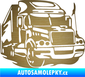 Samolepka Kamion 002 pravá nákladní auto škrábaný kov zlatý