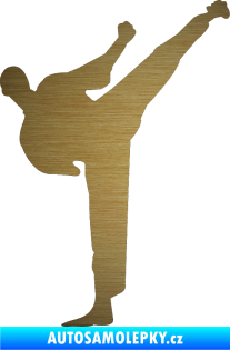 Samolepka Karate 001 pravá škrábaný kov zlatý