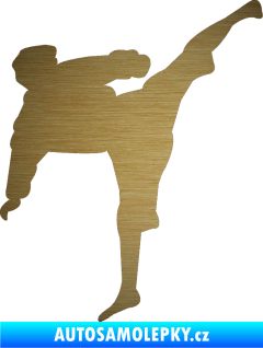 Samolepka Karate 009 pravá škrábaný kov zlatý