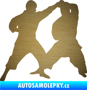 Samolepka Karate 013 levá souboj škrábaný kov zlatý