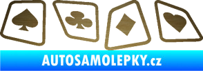 Samolepka Karty 001 škrábaný kov zlatý