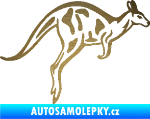 Samolepka Klokan 004 pravá škrábaný kov zlatý