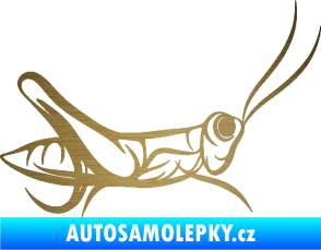 Samolepka Kobylka 001 pravá škrábaný kov zlatý