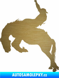 Samolepka Kovboj 001 levá rodeo na koni škrábaný kov zlatý