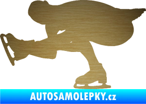 Samolepka Krasobruslení 007 levá krasobruslařka škrábaný kov zlatý