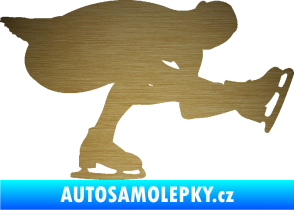 Samolepka Krasobruslení 007 pravá krasobruslařka škrábaný kov zlatý