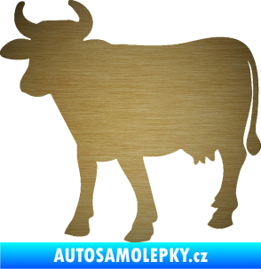 Samolepka Kráva 002 levá škrábaný kov zlatý
