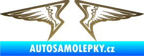 Samolepka Křídla 003 škrábaný kov zlatý