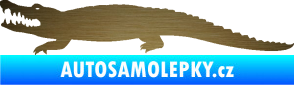 Samolepka Krokodýl 002 levá škrábaný kov zlatý
