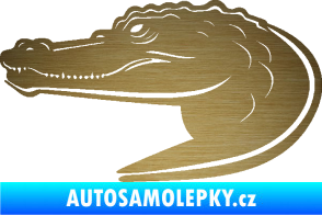 Samolepka Krokodýl 004 levá škrábaný kov zlatý