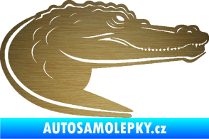 Samolepka Krokodýl 004 pravá škrábaný kov zlatý