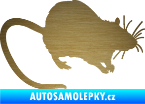 Samolepka Krysa 002 pravá škrábaný kov zlatý