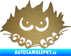 Samolepka Kuk 002 levá šmírák škrábaný kov zlatý