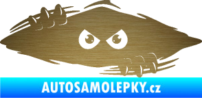 Samolepka Kuk 003 pravá šmírák škrábaný kov zlatý