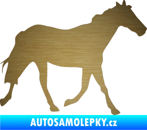 Samolepka Kůň 012 pravá škrábaný kov zlatý