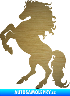 Samolepka Kůň 038 levá škrábaný kov zlatý