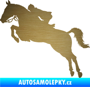 Samolepka Kůň 076 levá parkur škrábaný kov zlatý