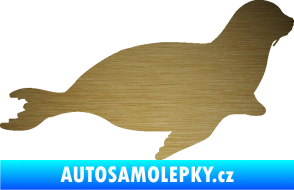 Samolepka Lachtan 001 pravá škrábaný kov zlatý
